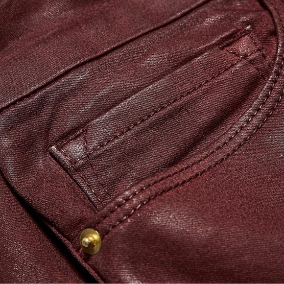 Frame Le Crop Mini Boot Bordeaux coated jeans Cropped - Picture 11 of 16